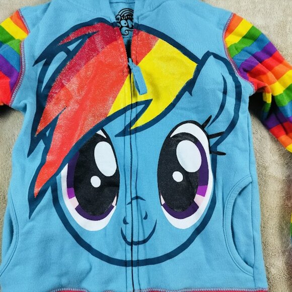 Girls' Hooded Jacket with Wings and Rainbow Mane (Size 7/8), My Little Pony Insp - Picture 2 of 12